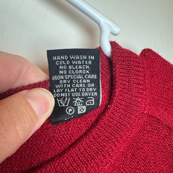 Alan Flusser Golf Mens Medium Red Baby Alpaca Wool Blend Crewneck Sweater‎ - Picture 4 of 5